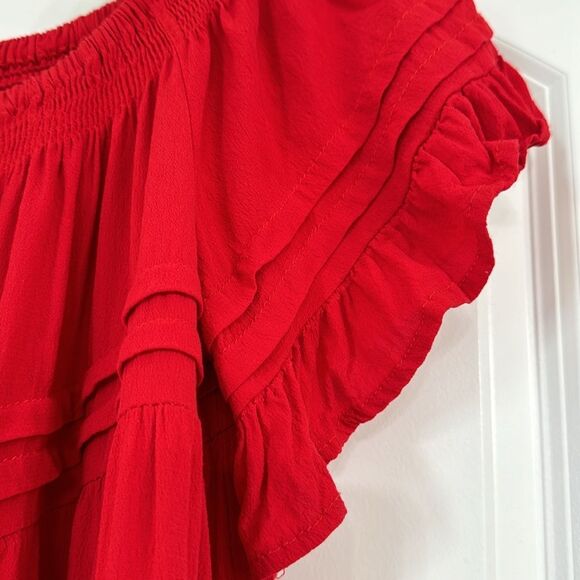 Muche & Muchette Women’s Red Ruffle twirl swing Dress One Size - Picture 16 of 16